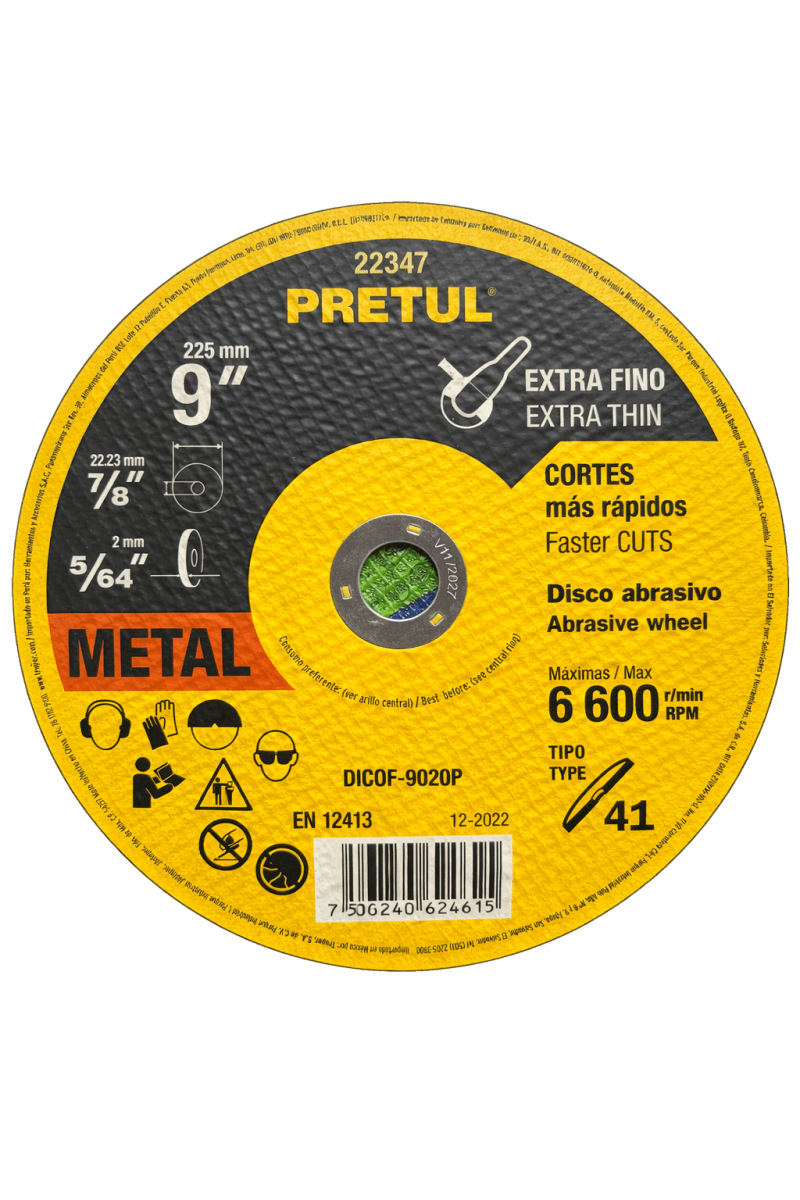 Disco de Corte para Fierro Pretul1