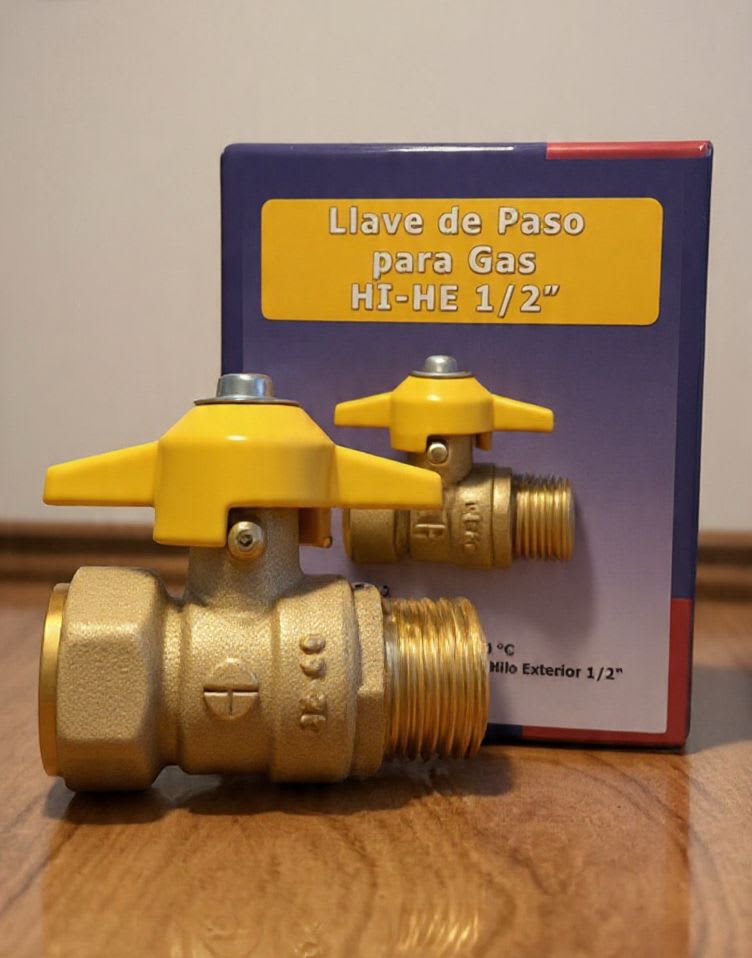 Llave Paso Gas HI HE 1/2 pulgada1