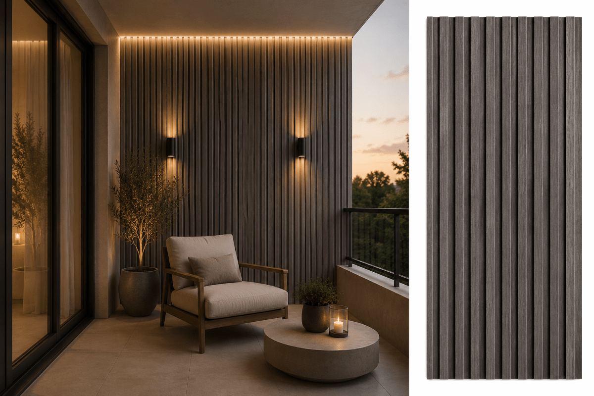 Wall Panel WPC 240 x 16 cm Gris1