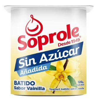 YOGHURT SIN AZÚCAR BATIDO VAINILLA SOPROLE 120G1