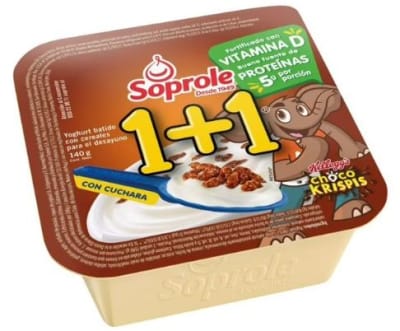 YOGHURT  1+1 CHOCOLATE 140GR SOPROLE1