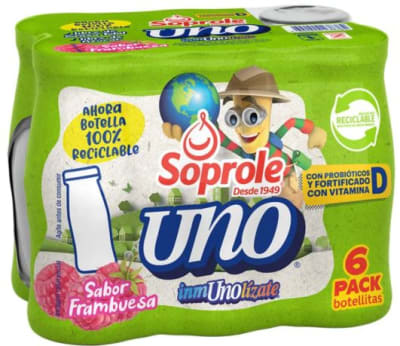 PROBIÓTICO UNO FRAMBUESA SOPROLE 80 ML PACK 6 UN1