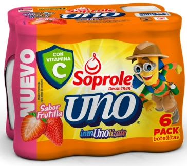 PROBIÓTICO UNO FRUTILLA SOPROLE 80 ML PACK 6 UN1