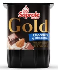 YOGHURT GOLD CON TROZOS DE ALMENDRAS Y CHOCOLATE SOPROLE 165 G