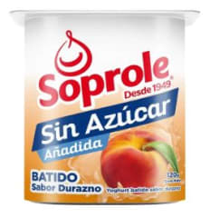 YOGHURT SIN AZÚCAR BATIDO DURAZNO SOPROLE 120GR