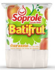 YOGHURT BATIFRUT DURAZNO 165GR SOPROLE