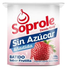 YOGHURT SIN AZÚCAR BATIDO FUTILLA SOPROLE 120GR