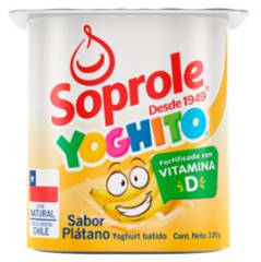 YOGHURT BATIDO PLATANO SOPROLE 120GR
