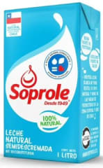 LECHE NATURAL SEMIDESCREMADA 1LT SOPROLE