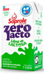 LECHE SEMIDESCREMADA SIN LACTOSA 1LT SOPROLE