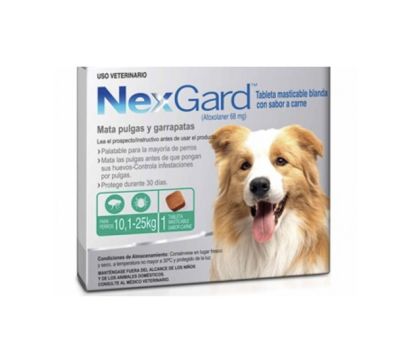 Nexgard 10.1 a 25 kg 1 comprimido - Valor Promoción (antes $10.990)