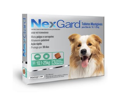 Nexgard 10.1 a 25 kg 3 comprimidos - Valor Promoción (antes $28.990)