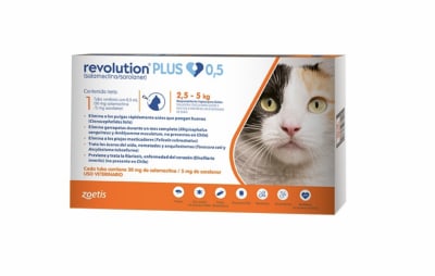 Revolution Plus 0,5% 2.5 a 5 kg - Valor Promoción (antes $14.500)