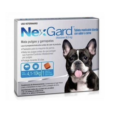 Nexgard 4.1 a 10 kg 1 comprimido - Valor Promoción (antes $9.990)