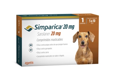 Simparica 20 mg 5 a 10 kg - 1 comprimido Valor Promoción (antes $8.990)1