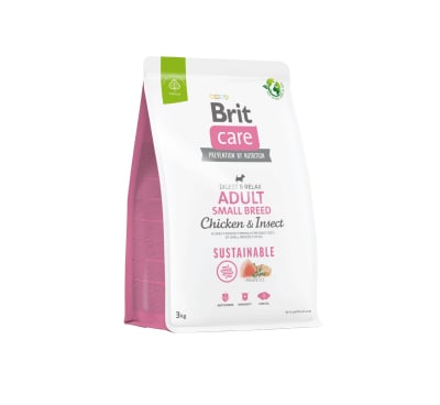 Brit Care Sustainable Adult Small Chicken & Insect 3 kg - Valor Promoción (antes $19.890)1