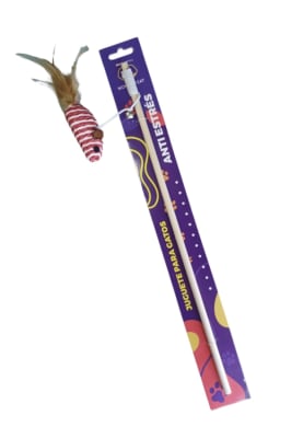 Varilla Ratón con Pluma Wonder Cat