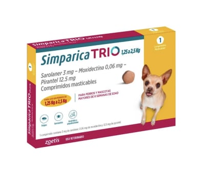 Simparica Trio 1,25 a 2,5 kg - 1 comprimido
