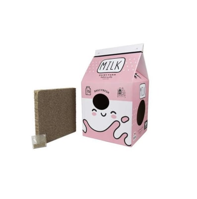 Rascador Maxi Caja de Leche Rosado Brnx ¡Oferta! (antes $8.990)