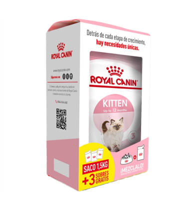 Royal Canin Pack Kitten 1,5 kg + 3 sobres - Valor Promoción (antes $16.900)