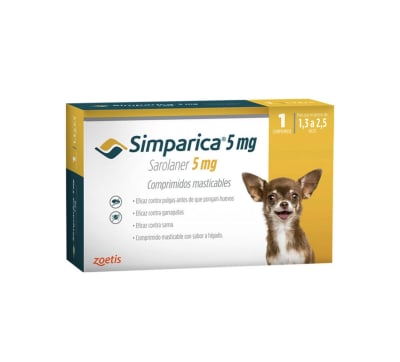 Simparica 5 mg 1,3 a 2,5 kg - 1 comprimido