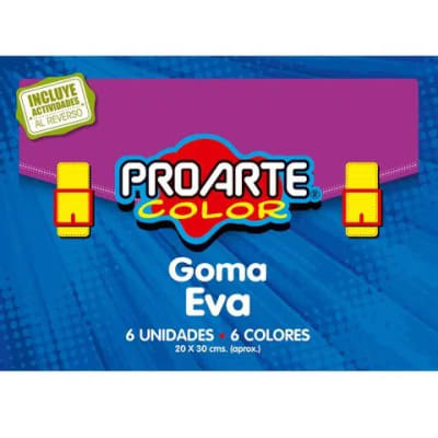 EST.GOMA EVA 6 PLIEGOS 6 COLORES 6 HOJAS 20x30 cm