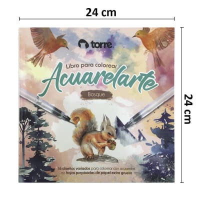LIBRO COLOREAR ACUARELA 16H TORRE