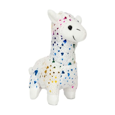 PELUCHE 15CM LLAMA C/BRILLO SURTIDO COLORES