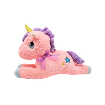 PELUCHE 42CM UNICORNIO C/CINTA ROSADO