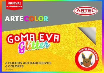 Artecolor Goma Eva glitter C/adhesivo