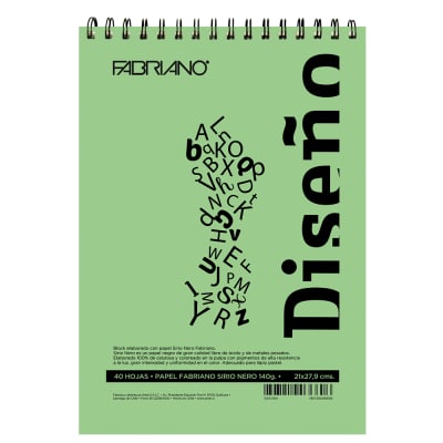 CROQUERA FABRIANO NEGRO DISEÑO 21X27.9