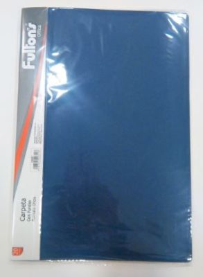 CARPETA C/FUNDAS OF. 20 FUNDAS VINIL AZUL FULTONS
