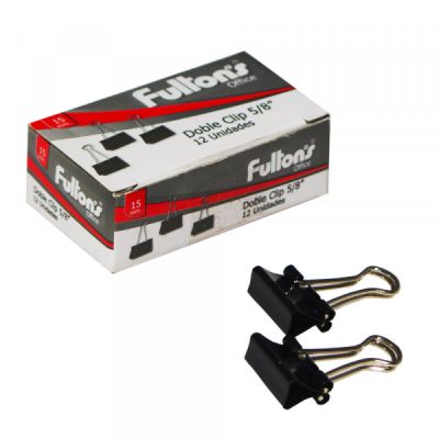 CLIP DOBLE NEGRO 15 MM. METALICO FULTONS