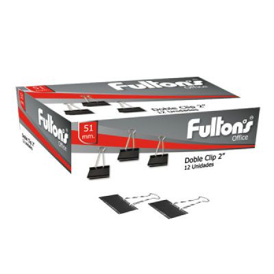 CLIP DOBLE NEGRO 51 MM. METALICO CJ C/12 SETS FULTONS