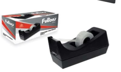 DISPENSADOR CINTA ADHESIVA NEGRO PLAST. ESCRITORIO F38 FULTONS