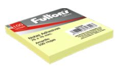 NOTA ADH. 654 76X76 MM. 100 HJS. 1 UN. AMARILLO FULTONS