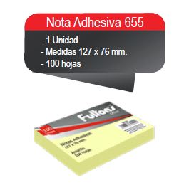 NOTA ADH. 655 127X76MM 100 HJS. 1 UN. AMARILLO FULTONS