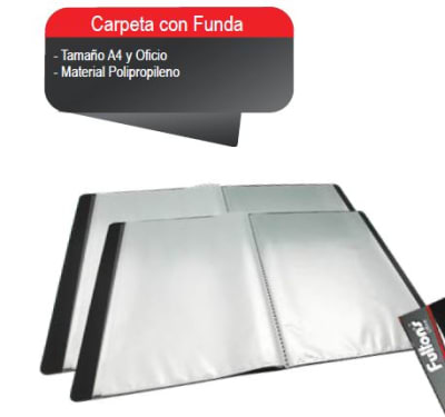 CARPETA C/FUNDAS OF. 20 FUNDAS VINIL NEGRO FULTONS
