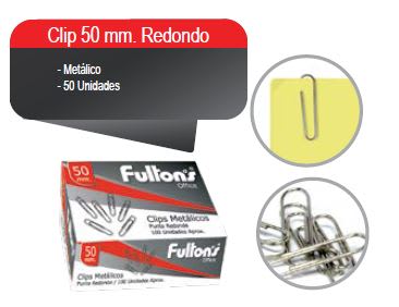 CLIP N?1 RED. CROMADO 50 MM. METALICO CJA. 50 UN. FULTONS