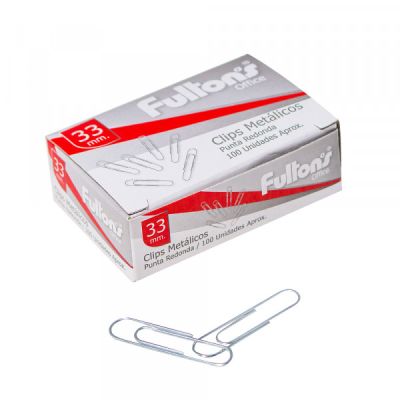 CLIP N?1 RED. CROMADO 33 MM. METALICO CJA. 100 UN. FULTONS