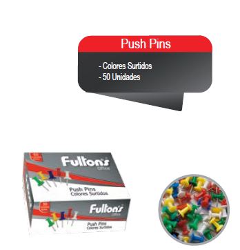 PUNCH PIN 50 UN. COL/SURTIDO FULTONS