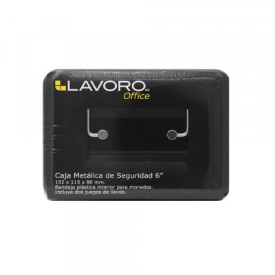 CAJA DE SEGURIDAD METAL C/CHAPA 6 NEGRA LAVORO