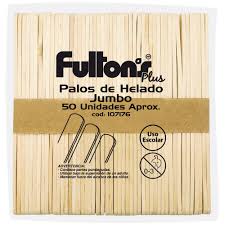 PALOS DE HELADO JUMBO NATURAL 50 UN. APROX. FULTONS