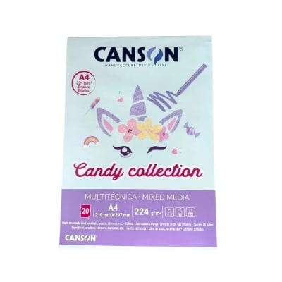 CANSON PAD CANDY COLLECTION MIX MEDIA A4 - 21 X 29,7 CM - 20 HOJAS - 224 GR.