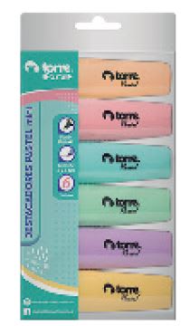 BL.DESTACADORES PASTEL MINI 6 COL TORRE