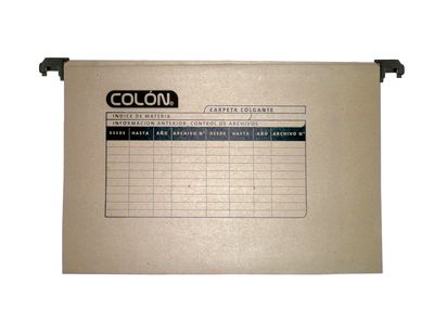 CARPETA COLGANTE COLON KRAFT B/PLASTICA