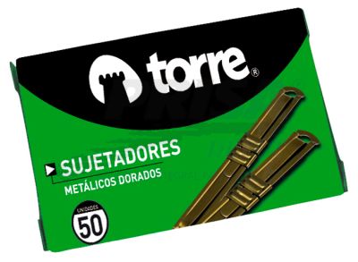 SUJETADOR DORADO TORRE 50 UNID