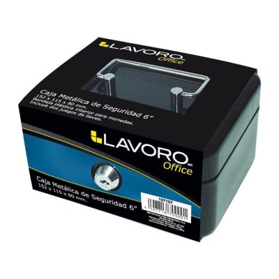 CAJA DE SEGURIDAD METAL C/CHAPA 6 NEGRA LAVORO