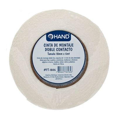 CINTA DE MONTAJE DOBLE CONTACTO 18MM 6MT