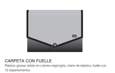 CARPETA C/FUELLE y BROCHE 12 DEPT.OFICIO